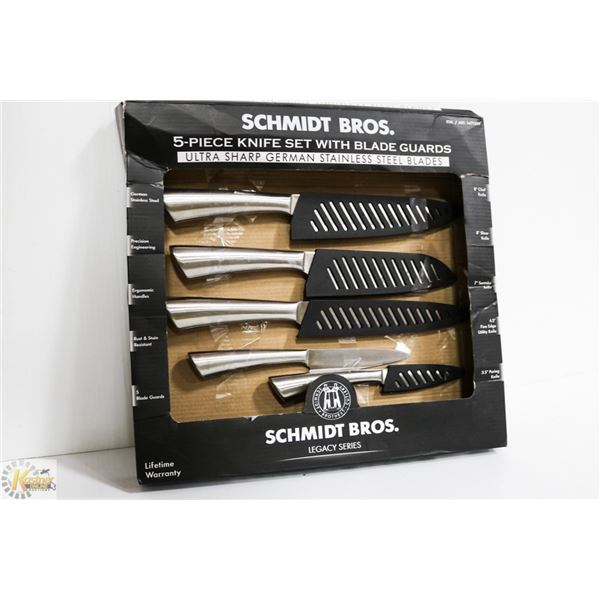 SCHMIDT BROS. 5 PC GERMAN ST. STEEL KNIFE SET