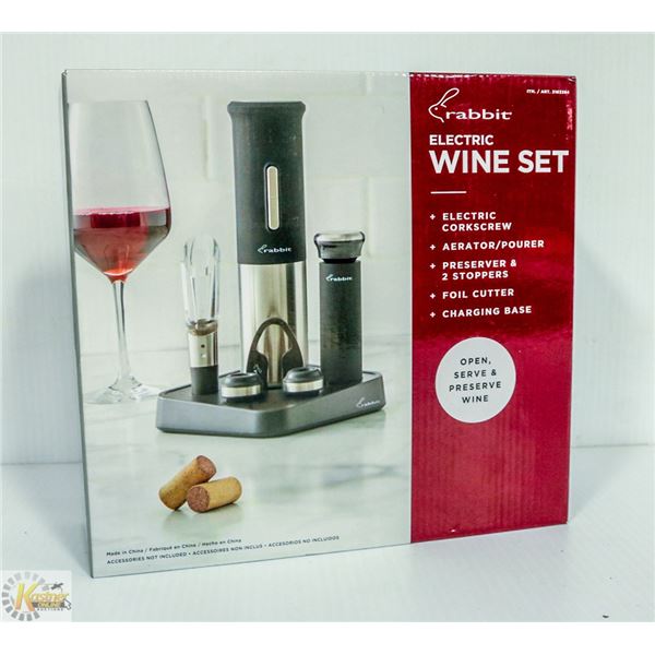 NEW RABBIT ELECTRIC WINE SET W/ RECHARGEABLE