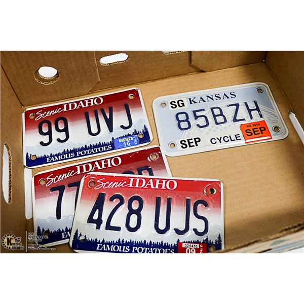 LOT OF 4 US MOTORCYCLE LICENSE PLATE