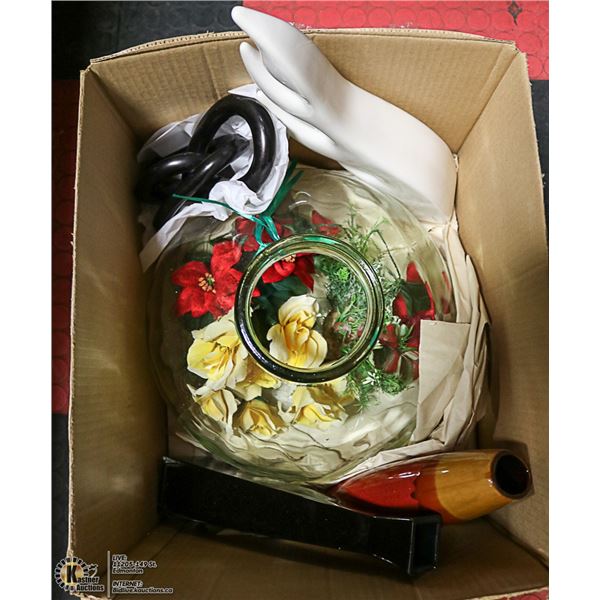 LARGE BOX WITH 6 GLASS & CERAMIC HOME