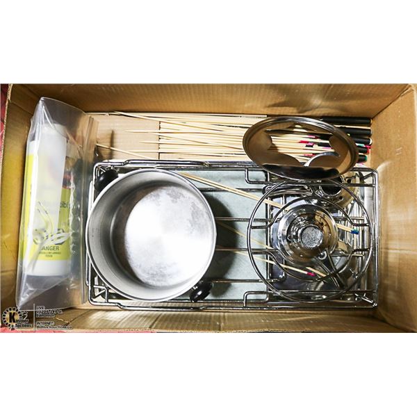FONDUE POT AND ACCESSORIES