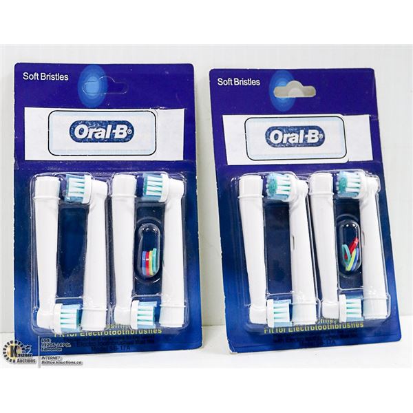 8 PCS. ORALB VITALITY BRUSH HEADS, SOFT BRISTLE