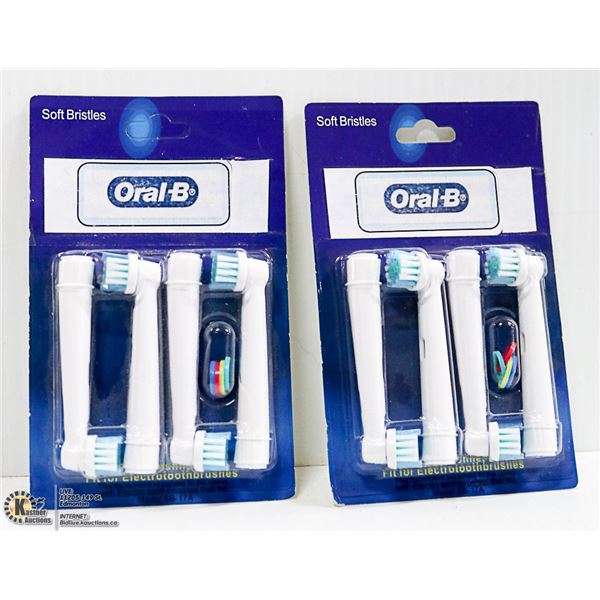 8 PCS. ORALB VITALITY BRUSH HEADS, SOFT BRISTLE
