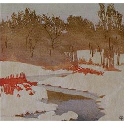 Walter Joseph Phillips - THE STREAM IN WINTER