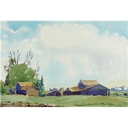 Margaret Dorothy Shelton - UNTITLED (FARM IN THE FOOTHILLS)