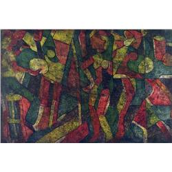 Maxwell Bennett Bates - UNTITLED (FIGURES IN BLUE AND YELLOW)