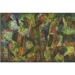 Maxwell Bennett Bates - UNTITLED (FIGURES IN YELLOW AND GREEN)