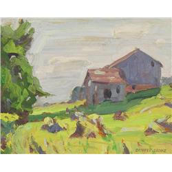 Dewitt Drake - UNTITLED (BARNS ON A ROCKY HILLSIDE)