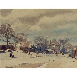 Alfred Crocker Leighton - UNTITLED (CHILDREN PLAYING IN THE LANE)