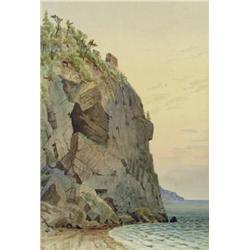 Thomas Mower Martin - UNTITLED (BLUFFS OVERLOOKING A LAKE)