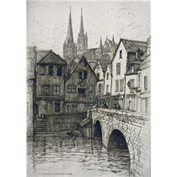 Caroline Helena Armington - LE PONT BOUJU ET LA CATHEDRALE A CHARTRES