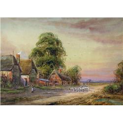 Unidentified Artist - UNTITLED (VILLAGE SCENE-SHEPHERD WITH HIS FLOCK)