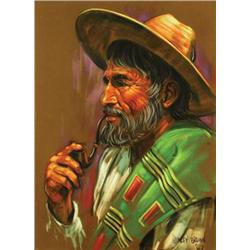 Harley W. Brown - PORTRAIT (MAN SMOKING A PIPE)