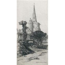 Caroline Helena Armington - LA FLECHE DE L'EGLISE DE LA CLARTE/LA RUE DE BEAUVAIS A CHARTRES