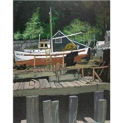 Timothy (Tim) John White - UNTITLED (BOATS AT DOCK)