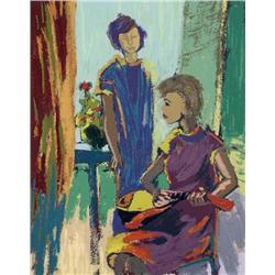 Henri Leopold Masson - FILLE A LA MANDOLINE