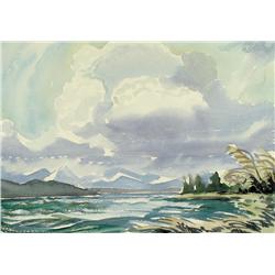 Margaret Dorothy Shelton - UNTITLED (LAKE WITH DISTANT MOUNTAINS)