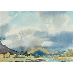 Margaret Dorothy Shelton - UNTITLED (RIVER VALLEY WITH DISTANT MOUNTAINS)