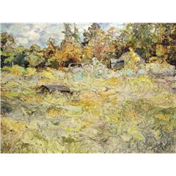 Hans Herold - A MODEL T IN THE FARMYARD NEAR BORDEN