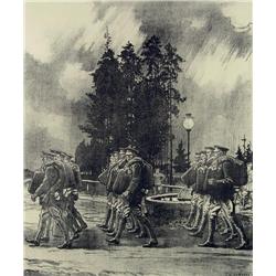 Charles William Jefferys - DEPARTURE OF THE SIBERIAN BATTERY FROM PETAWAWA CAMP