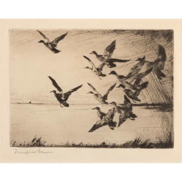 Frank Benson, two etchings