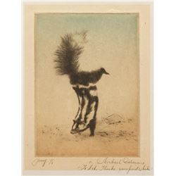 Michael Coleman, hand-colored etching