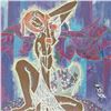 Image 2 : "Wild Flowers" Limited Edition Serigraph (38" x 38") by Renowned Artist Lu Hong,