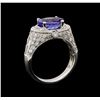 Image 4 : 14KT White Gold 2.84 ctw Tanzanite and Diamond Ring