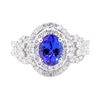 Image 2 : 2.87 ctw Tanzanite And Diamond Ring - 18KT White Gold