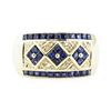 Image 2 : 1.86 ctw Blue Sapphire And Diamond Wide Band - 14KT Yellow Gold