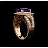 Image 4 : 3.46 ctw Tanzanite and Diamond Ring - 14KT Rose Gold