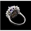 Image 3 : 3.33 ctw Tanzanite and Diamond Ring - 14KT White Gold