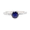 Image 2 : 1.40 ctw Sapphire and Diamond Ring - 14KT White Gold