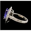 Image 3 : 3.12 ctw Tanzanite and Diamond Ring - 14KT White Gold