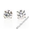 Image 2 : New Classic 14kt White Gold 0.75 ctw Round Brilliant Diamond Stud Earrings