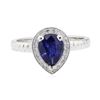 Image 2 : 1.16 ctw Sapphire and Diamond Ring - Platinum