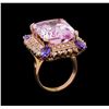 Image 4 : 25.85 ctw Kunzite, Tanzanite and Diamond Ring - 14KT Rose Gold