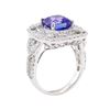 Image 4 : 4.25 ctw Tanzanite and Diamond Ring - 14KT White Gold