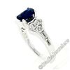 Image 5 : New 18kt White Gold 1.67 ctw Cushion Sapphire Solitaire and Diamond Tulip Ring