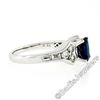 Image 7 : New 18kt White Gold 1.67 ctw Cushion Sapphire Solitaire and Diamond Tulip Ring