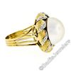 Image 8 : Vintage Handmade 18kt Two Tone Gold Mabe Pearl & 0.25 ctw Diamond Ring