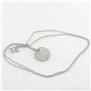 Image 3 : New 18k White Gold Diamond Cable Pendant with with 18K White Gold Chain