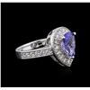 Image 1 : 14KT White Gold 1.63 ctw Tanzanite and Diamond Ring