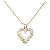 Image 1 : 1.00 ctw Diamond Heart Shaped Pendant with Chain - 14KT Yellow Gold