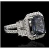 Image 1 : 18KT White Gold 4.68 ctw Tanzanite and Diamond Ring