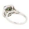 Image 3 : 2.42 ctw Princess Brilliant Green Zircon And Round Brilliant Cut Diamond Ring -