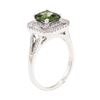 Image 4 : 2.42 ctw Princess Brilliant Green Zircon And Round Brilliant Cut Diamond Ring -