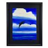 Image 1 : Wyland, "Dolphin Breaching" Hand Signed Original Painting with Certificate of Au