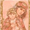 Image 2 : Edna Hibel (1917-2014), "Valentine and Kore" Limited Edition Lithograph on Rice