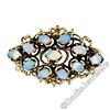 Image 1 : Vintage 14kt Yellow Gold Open Work Oval Cut Opal Marquise Brooch Pendant